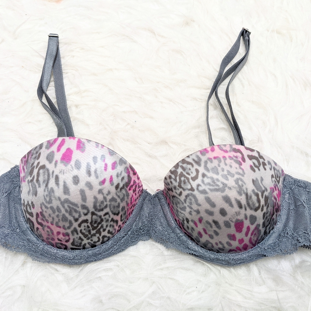 Multi-Adjustable Lace Leopard Print Bra